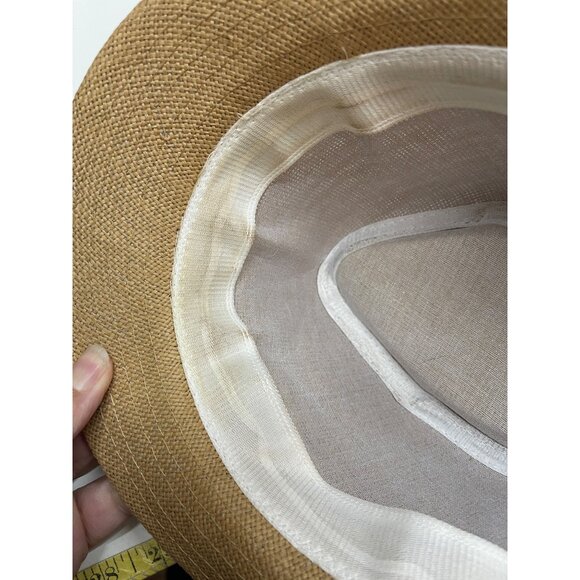 Ultrafun Straw Fedora Hat Classic Manhattan brown khaki Uni Excellent condition - Picture 7 of 12